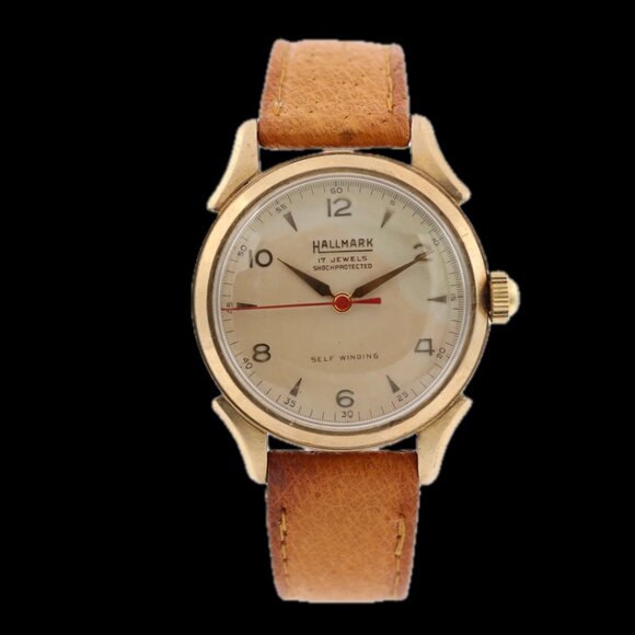 Vintage Hallmark Men's Automatic Wristwatch Swiss 10k Rolled Gold Platew/Box - Picture 4 of 7